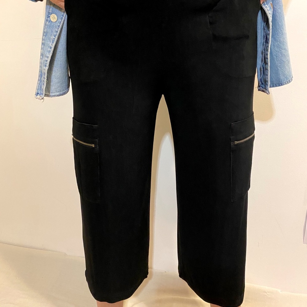 90s Grunge Stretchy Cropped Zipper Pants - XL